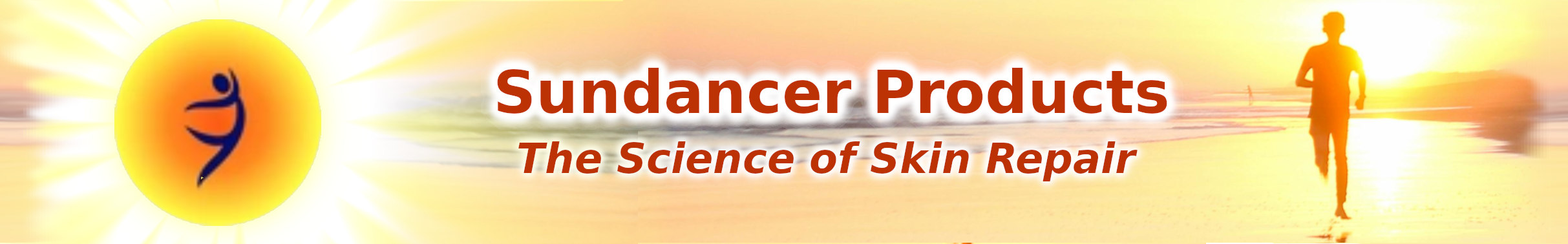 Sundancer Products banner image - jogger on beach at sunset